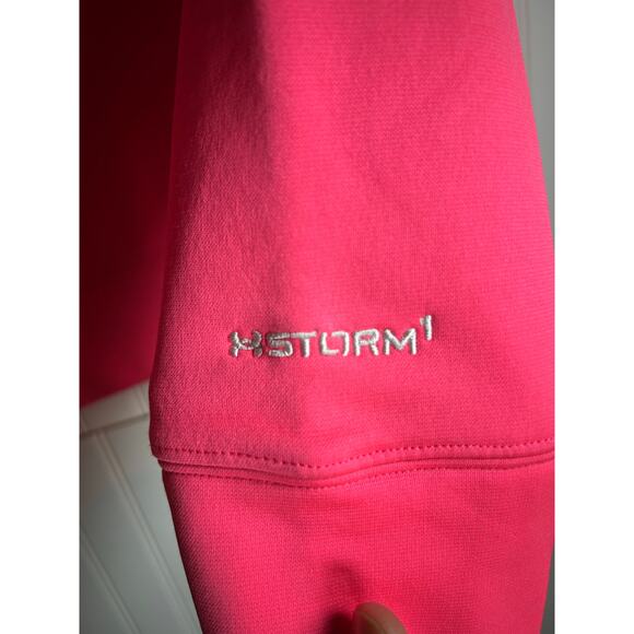 Under Armour Hoodie Womens XL Pink Camo Logo Storm Pullover Breast Cancer Ribbon - Picture 7 of 9